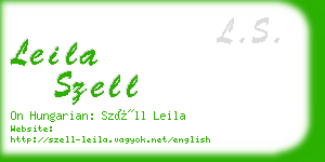leila szell business card